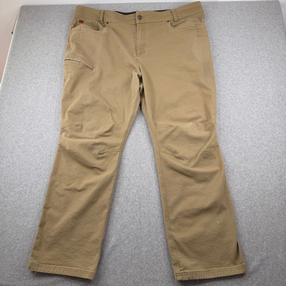 Brunt Workwear Mens Tan Canvas Articulated Knee Work Pants 46x32 Stretch Cotton